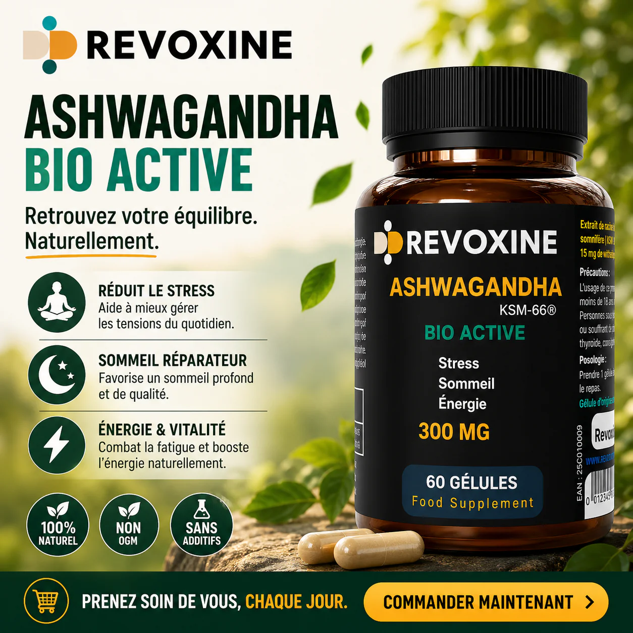 Ashwagandha KSM-66 Bio Active 300mg – 60 Gélules
