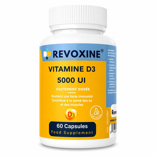 Vitamine D3 5000 UI Hautement Dosée – 60 Capsules
