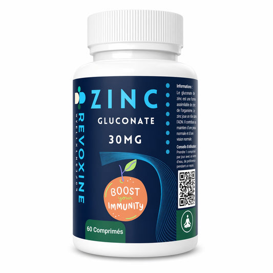 Zinc Gluconate 30mg Haute Absorption – 60 Comprimés