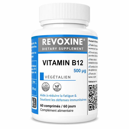 Vitamine B12 500µg Végétalien – 60 Comprimés (60 Jours)