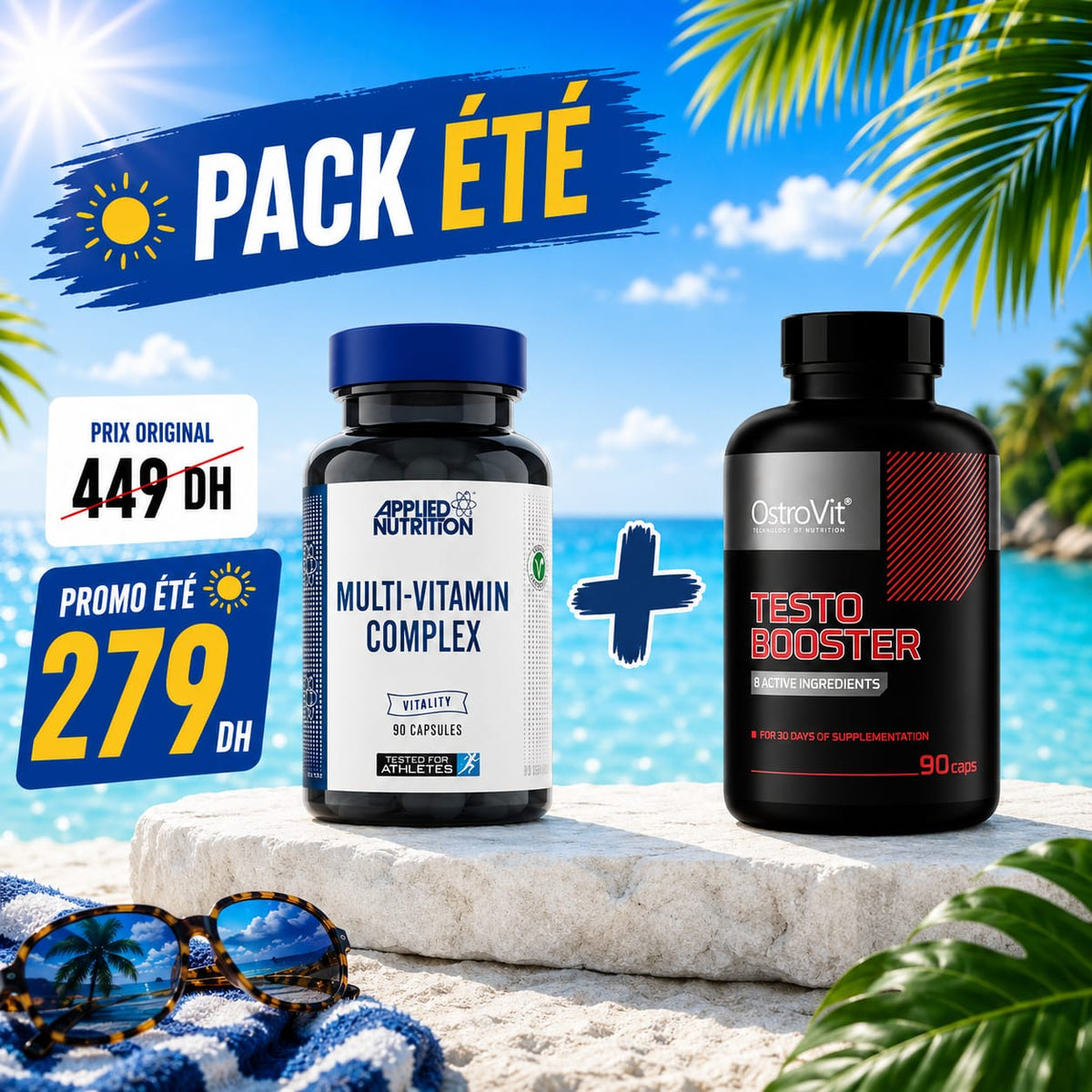 Pack multivitamines complexe applied nutrition + testo booster OstroVit