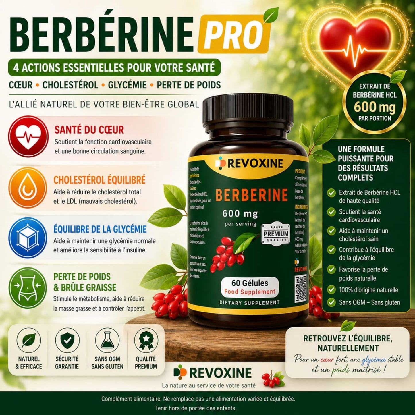 Berbérine 600mg Premium Quality – 60 Gélules